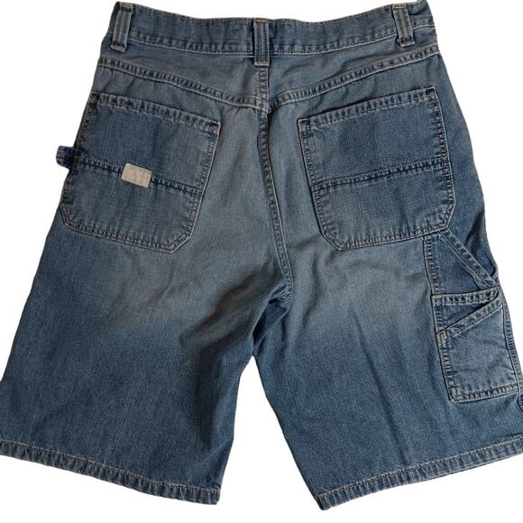 Old Navy Brand Vintage Painters Jean Shorts 33 Blue Fade Y2K Baggy Street Skate - Picture 2 of 15